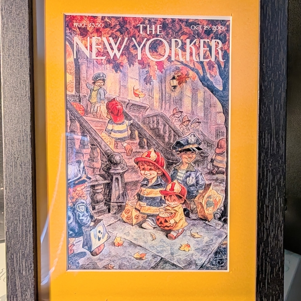 Framed New Yorker Cover Art - New Yorker Postcard Print Of October 2001 Cover